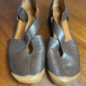 ANTONIO MELANI Dark Brown Leather Flats